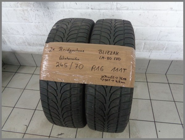 2x Bridgestone 245 70 R16 111T Blizzak LM-80 DOT3616 4,8mm Winterreifen