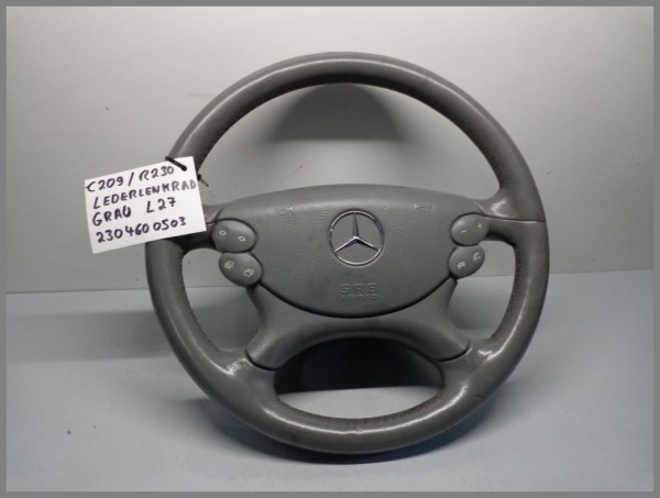 Mercedes Benz W209 R320 CLK-Class LEATHER steering wheel gray 2304600503 L27