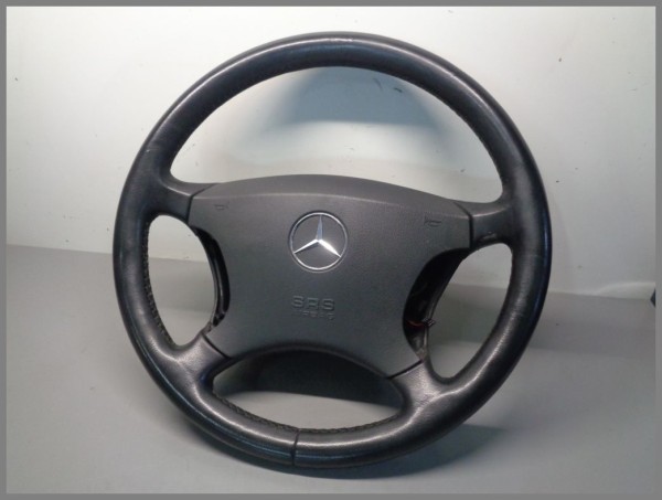 Mercedes Benz W215 W220 Leather Steering Wheel Airbag Steering Wheel 2204600398 Black Original