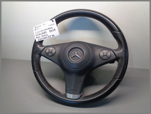 Mercedes W209 W203 R171 LEDER Lederlenkrad Schwarz 2304602376 9E38 Rote Nähte