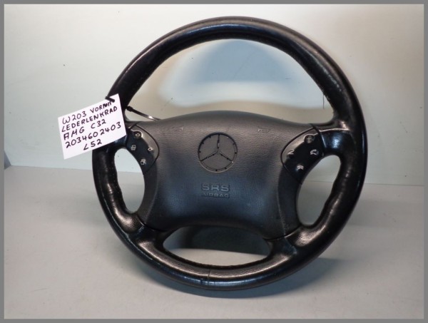 Mercedes Benz W203 C32 AMG Sport Steering Wheel 2034602403 L52 Black Original