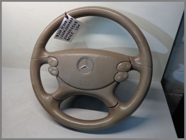 Mercedes Benz W209 R320 CLK SL LEATHER steering wheel beige tan 2304600503 L01