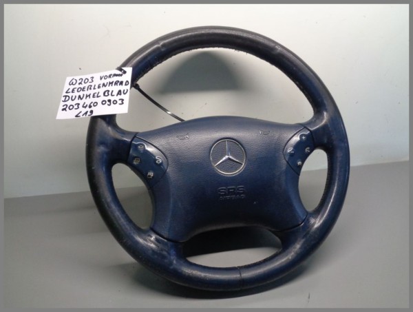 Mercedes MB W210 W208 MOPF LEDER Lederlenkrad 2104600398 5B68 BLAU L19