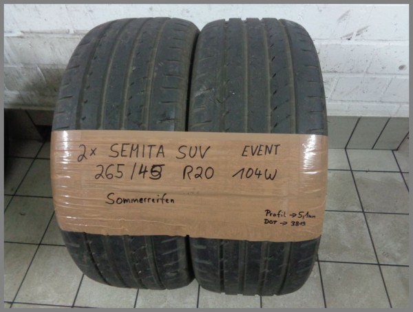 2x Semita SUV 265 45 R20 104W Event DOT3819 5,1mm Sommerreifen