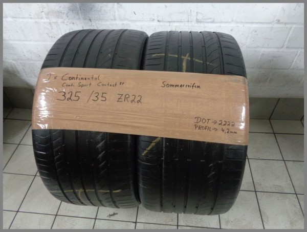 2x Continental 325 35 ZR22 ContiSportContact 110Y DOT2222 4,2mm Sommerreifen