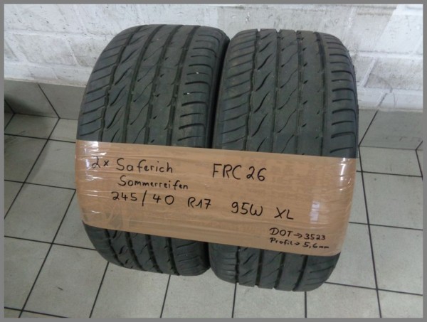 2x Saferich 245 40 R17 95W XL FRC26 DOT3523 5,6mm Sommerreifen