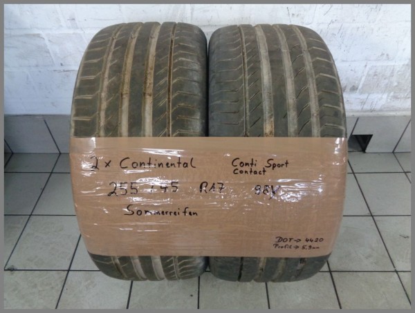 2x Continental 255 45 R17 98Y ContiSportcontact DOT4420 5,9mm Sommerreifen