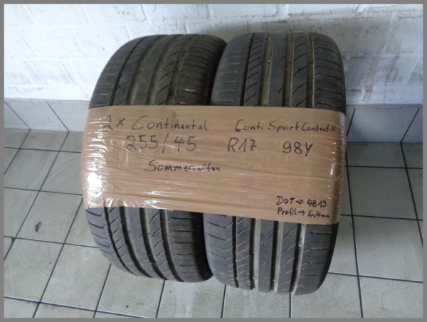 2x Continental 255 45 R17 98Y ContiSportcontact DOT4919 6,4mm Sommerreifen